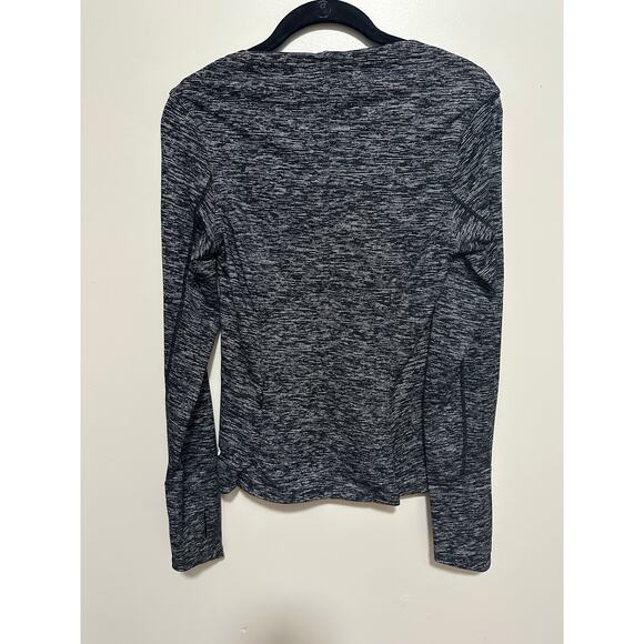 Lululemon Shirt Womens 4 Gray Space Dye Runderful Long Sleeve Thumb Holes Yoga - Picture 4 of 6